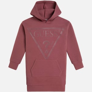 Guess Girls' Logo-Printed Cotton-Blend Hooded Dress