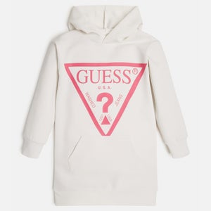 Guess Logo Long Sleeve Cotton-Blend Hoodie Dress