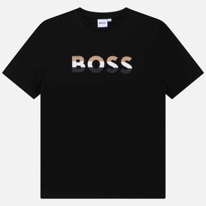 Hugo Boss Boys Ombre Logo-Detailed Cotton-Blend T-Shirt