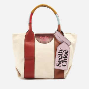 See By Chloé Laetizia Medium Colour-Block Canvas and Leather Bag