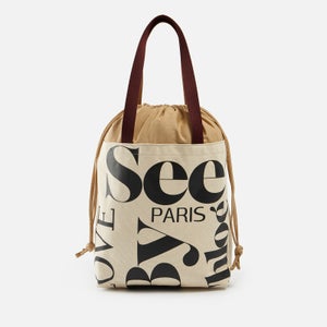 See By Chloé Logo Cotton-Canvas Tote Bag