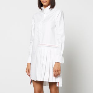 Thom Browne Pleated Oxford Cotton Shirt Dress