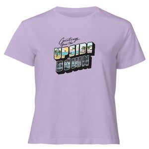 Stranger Things Greetings From The Upside Down Women's Cropped T-Shirt - Lilac
