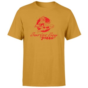 Camiseta Unisex Stranger Things Surfer Boy Pizza - Mostaza