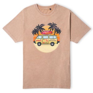 T-shirt Unisexe Stranger Things Surfer Boy Pizza Van - Tan Acid Wash