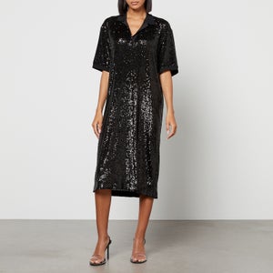 In the Mood for Love Sequined Mesh Midi Dress