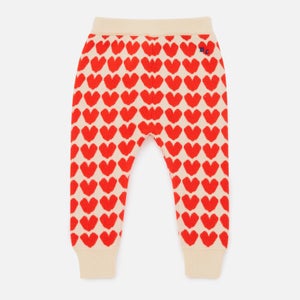 BoBo Choses Baby’s Knitted Heart Jacquard Cotton Trousers