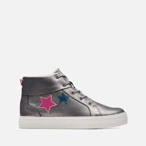Clarks Youth Nova City Leather High-Top Trainers