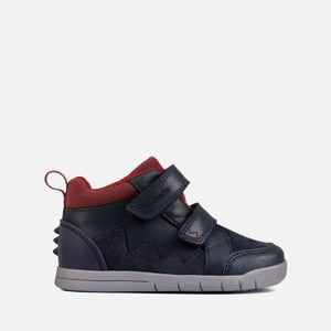 Clarks Toddler Rex Park Leather and Suede Trainers