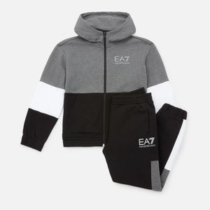 EA7 Boys' Colour-Bock Cotton-Blend Tracksuit