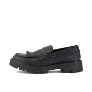 Youth Womens Kori Kilty Loafer Leather Alternative Black