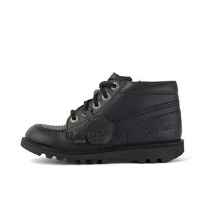 Junior Unisex Kick Hi Zip Leather Alternative Black