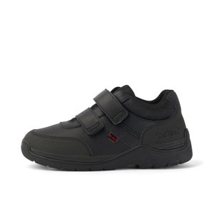 Kickers Junior Stomper Mid Leather Velcro Shoes - Black