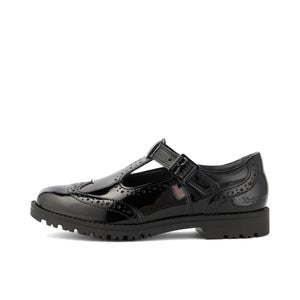 Youth Womens Lachly Brogue T-Bar Patent Leather Black