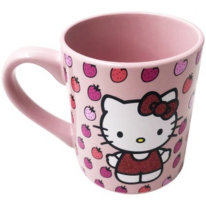 Sanrio Hello Kitty Strawberries Glitter Ceramic Mug