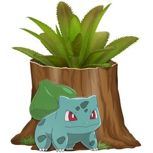 Pokemon Bulbasaur Ceramic Mini Tree Stump with Faux Plant