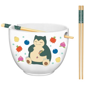 Pokemon Snorlax Relaxing 20oz Ceramic Ramen Bowl with Chopsticks