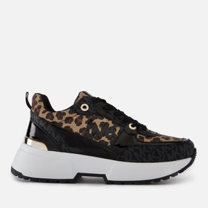 Michael Kors Girls’ Cosmo Glittered Jersey and Patent Faux Leather Trainers