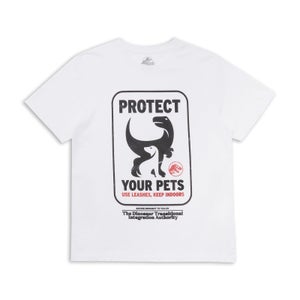 Jurassic World Protect Your Pets Men's T-Shirt - White