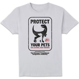 Jurassic World Protect Your Pets Men's T-Shirt - White