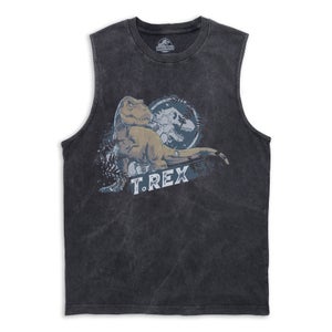 Jurassic World T-Rex Men's Vests - Black Acid Wash