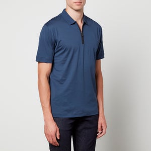 Canali Cotton-Jersey Half-Zip Polo Shirt