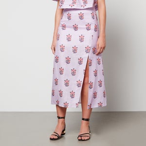 Rhode Latika Linen-Blend Skirt