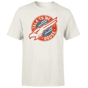 Top Gun Talk To Me Goose Men's T-Shirt - White Vintage Wash