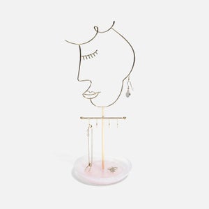 Stackers Rose Quartz Effect 5 Hook Face Jewellery Stand