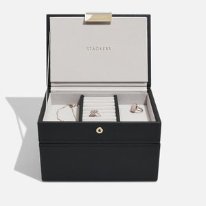 Stackers Mini 2 Set Jewellery Box - Black