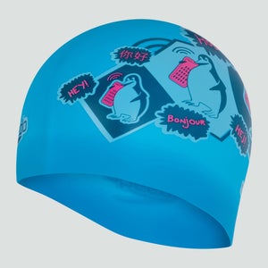 Adult Printed Silicone Cap Blue/Pink