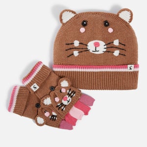 Joules Kids' Chummy Squirrel Knit Hat and Gloves Set