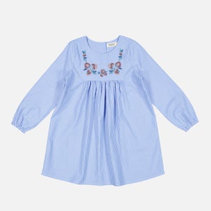 MarMar Girls' Copenhagen Demma Striped Cotton-Blend Dress