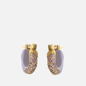 Joanna Laura Constantine Enamel, Crystal and Gold-Tone Hoop Earrings