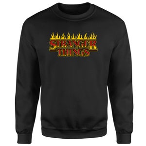 Stranger Things Flames Logo Sweatshirt - Black