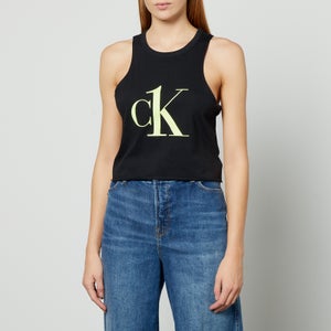 Calvin Klein Cropped Logo-Print Cotton-Jersey Tank