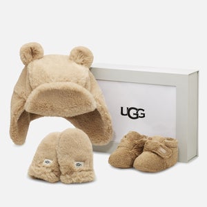 UGG Babies’ Bixbee Fleece Boots, Hat and Mittens Gift Set