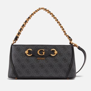 Guess Izzy Logo-Print Faux Textured-Leather Shoulder Bag