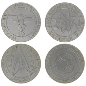 Fanattik Star Trek Set of 4 Starfleet Division Medallions in .999 Silver Plating