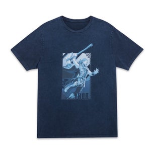 Marvel Thor - Love and Thunder T-Shirt Unisex Pose - Blu Navy Acid Wash