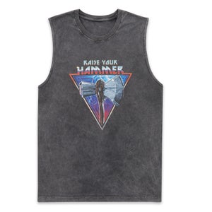 Marvel Thor - Love and Thunder Raise Your Hammer Axe Unisex Vests - Zwart Acid Wash