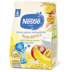 Nestlé Kaszka mleczna ryżowo-kukurydziana Dzień dobry Jabłko Banan Morela - 230g