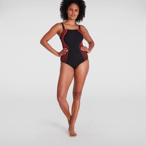 Women's CrystalLux Shaping Swimsuit Black/Red