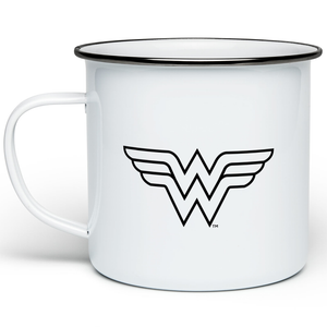 Wonder Woman Logo Enamel Mug - White