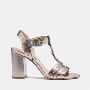 Coach's Margaret Metallic Leather Heeled Sandals