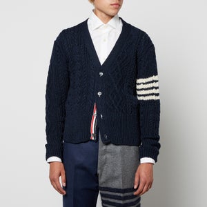 Thom Browne Cable-Knit Donegal Wool and Mohair-Blend Cardigan