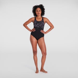 Women's Hyperboom Muscleback Swimsuit Black/Grey