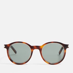 Saint Laurent Round-Frame Tortoiseshell Acetate Sunglasses
