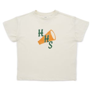 Stranger Things HHS Cheerleading Dames Cropped T-Shirt - Crème