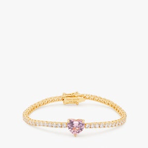 Kate Spade New York Women's Heart Tennis Bracelet - Pink/Gold